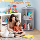 Two-Tier Rotating Kids Bookcase with Bear Bookends – Grey product view 5