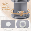 Two-Tier Rotating Kids Bookcase with Bear Bookends – Grey product view 9