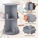 Two-Tier Rotating Kids Bookcase with Bear Bookends – Grey product view 10