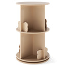 Two-Tier Rotating Kids Bookcase with Bear Bookends – Natural product view 3
