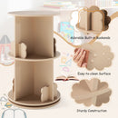 Two-Tier Rotating Kids Bookcase with Bear Bookends – Natural product view 10