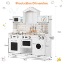 Wooden Play Kitchen with Washing Machine and Toy Clock, product view 4