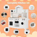 Wooden Play Kitchen with Washing Machine and Toy Clock, product view 5