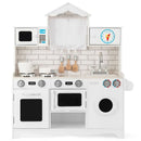 Wooden Play Kitchen with Washing Machine and Toy Clock, product view 7