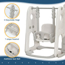 White swing with three height positions, T-shaped front guard and adjustable belt