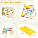 Dimensions of the climbing cube, large and small triangles and reversible ramps