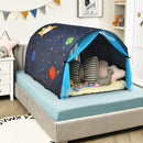 Blue tunnel bed and play tent - bed setup example