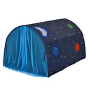Blue tunnel bed and play tent - net curtain view