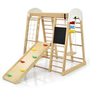 Natural wooden gym with drawing board and abacus