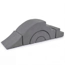 Grey five-piece foam play set: stepped nesting arch,ramp and step