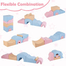 Multicolour six-piece foam set shown in different layouts