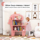 Unicorn or Tree Kids Bookshelf with Wall Attachment – Pink product view 3
