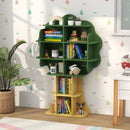 Unicorn or Tree Kids Bookshelf with Wall Attachment – Green product view 1