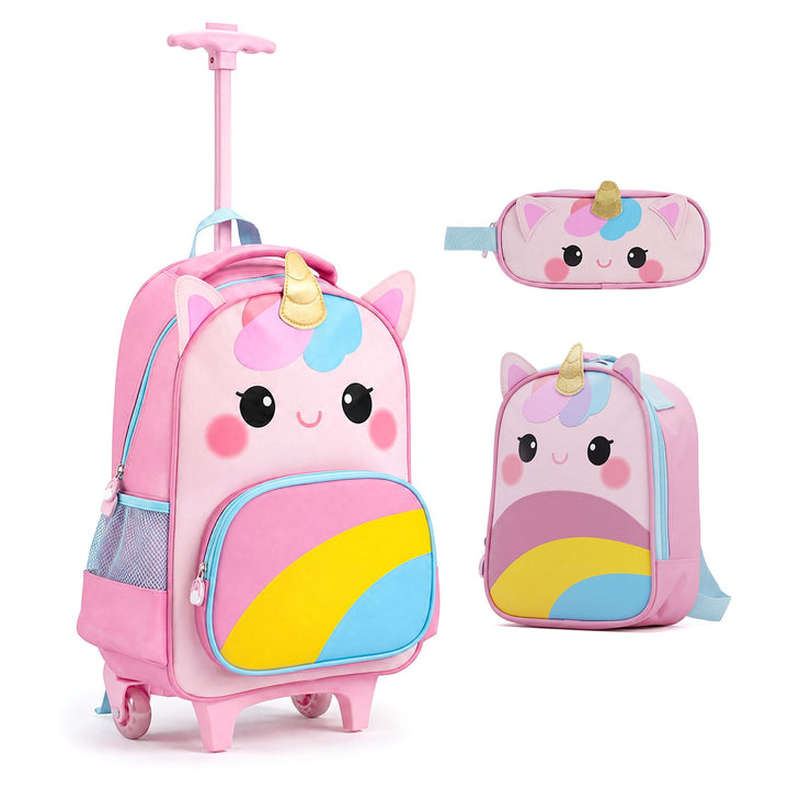 Unicorn Rolling Backpack, Lunch Bag and Pencil Case Set – complete unicorn set