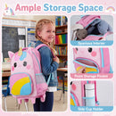 Unicorn Rolling Backpack, Lunch Bag and Pencil Case Set – front pocket and side holder