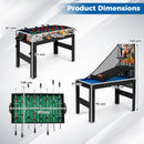 14-in-1 Family Games Table with Basketball and Foosball - product details and playing surfaces