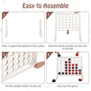 Assembly illustration for the White game showing parallel supports, slot-in board and bottom rail