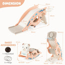 Pink convertible slide, rocker and basketball stand dimensions and included basketball and three rings