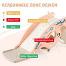 Pink slide showing curved upper section and lower run-out