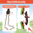 Assembly of the toy target stand and detachable bow limbs