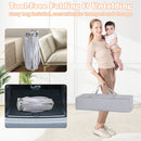 Grey 150 cm folding mesh playpen, folded frame and carry-bag storage