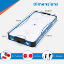 Supplier dimensions show 50.5 cm width, 108 cm overall length and 101 cm tabletop length