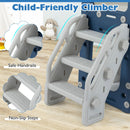 Blue kids slide activity playset steps and handrails