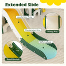 Yellow kids slide activity playset slide and raised side details