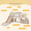 Light Brown playset activity features including whiteboard, telescope and crawling tunnel