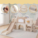 Light Brown playset showing handrails, enclosed steps and foot pads