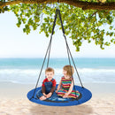 Whale Pattern 105 cm Saucer Swing with Adjustable Ropes – children using the swing outdoors