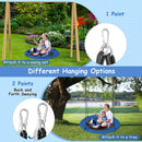 Whale Pattern 105 cm Saucer Swing with Adjustable Ropes – one-point and two-point suspension arrangements