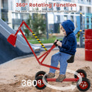Wheeled Sand Digger with Rotating Seat and Manual Bucket – red rotating digging mechanism
