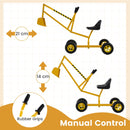 Wheeled Sand Digger with Rotating Seat and Manual Bucket – manual bucket controls and rubber grips