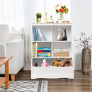 White Kids Bookcase with Four Cubbies and Toy Bin – White product view 7