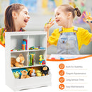 White Kids Bookcase with Four Cubbies and Toy Bin – White product view 8