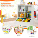 White Kids Bookcase with Four Cubbies and Toy Bin – White product view 9