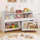 White Kids Storage Unit with Two Wheeled Drawers – White product view 1