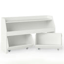 White Kids Storage Unit with Two Wheeled Drawers – White product view 4