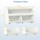 White Kids Storage Unit with Two Wheeled Drawers – White product view 5
