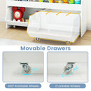 White Kids Storage Unit with Two Wheeled Drawers – White product view 9