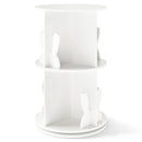 White Two-Tier Rotating Kids Bookcase with Bunny Bookends – White product view 3