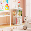 White Two-Tier Rotating Kids Bookcase with Bunny Bookends – White product view 6
