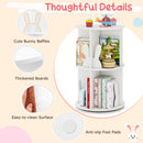 White Two-Tier Rotating Kids Bookcase with Bunny Bookends – White product view 7