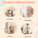 White Two-Tier Rotating Kids Bookcase with Bunny Bookends – White product view 10