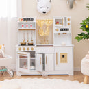 White Wooden Play Kitchen with Coffee Maker, Lights and Sounds, White, view 1