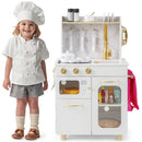 White Wooden Play Kitchen with Pull-Down Tap and Toy Telephone, White, view 2