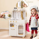 White Wooden Play Kitchen with Pull-Down Tap and Toy Telephone, White, view 3