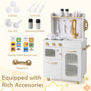 White Wooden Play Kitchen with Pull-Down Tap and Toy Telephone, White, view 5
