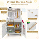 White Wooden Play Kitchen with Pull-Down Tap and Toy Telephone, White, view 8